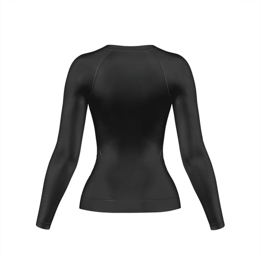 Womens Black Long sleeve BJJ Rashguards