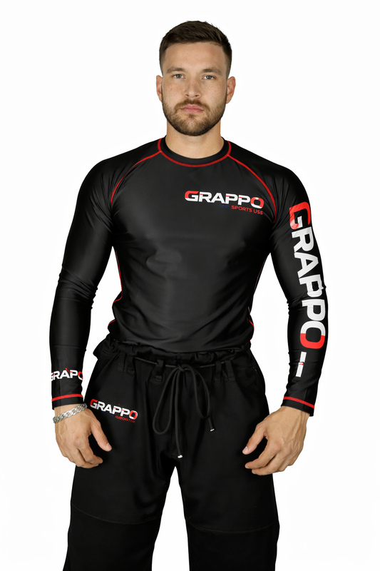Men Black Long Sleeve Rashguard