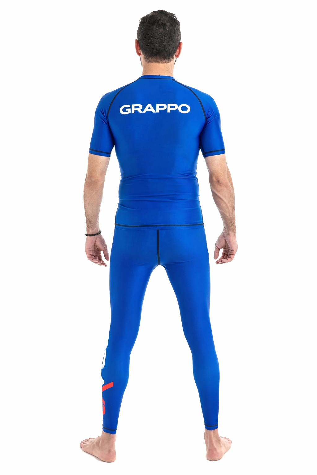 Men Blue Short Sleeve Rashguard
