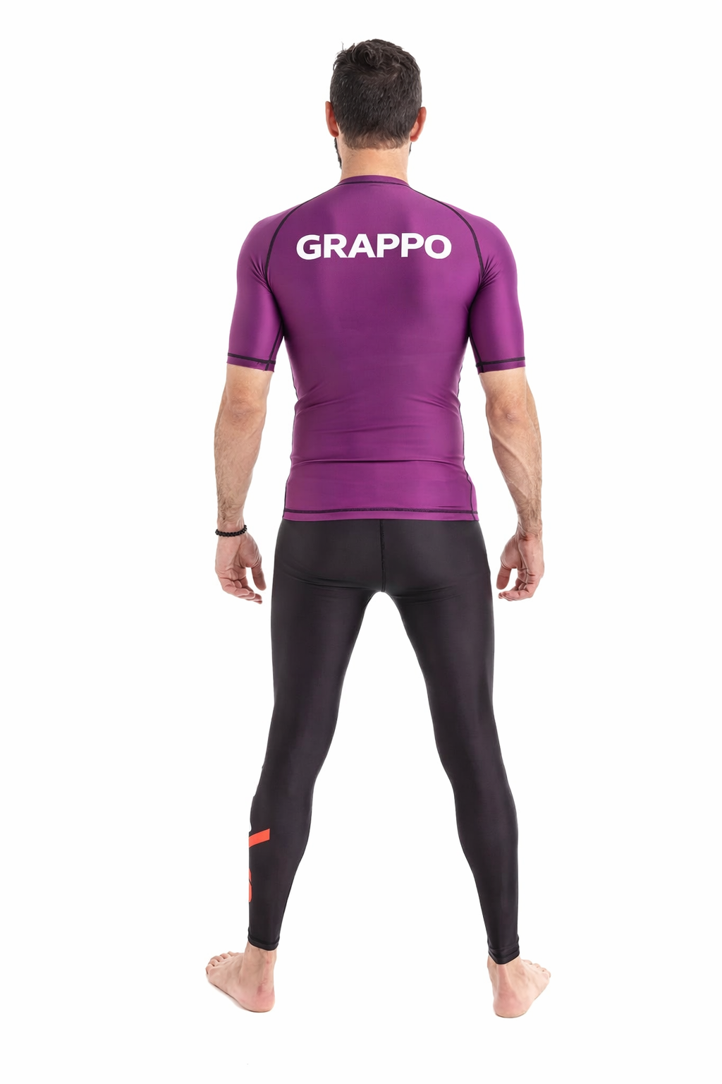 Men Purple Short Sleeve Rashguard