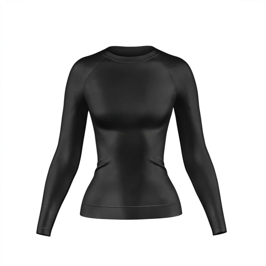 Womens Black Long sleeve BJJ Rashguards