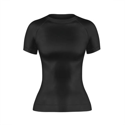 Womens Black Short sleeve BJJ Rashguards